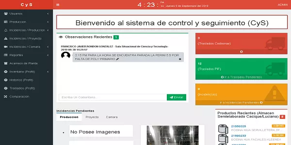 Control y Seguimiento de planta